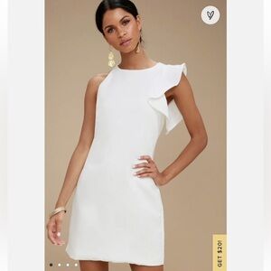 Lulus Dress Women's Dinah White One-Shoulder